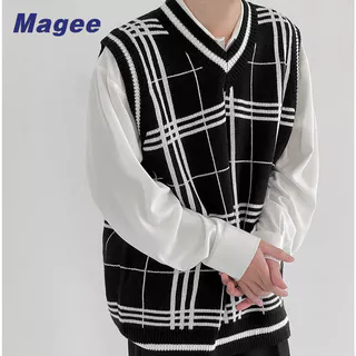 Magee Áo sweater Dệt Kim Kẹp Ngựa pony Dệt Kim Mỏng Không Tay Thời Trang Xuân Thu Dễ Phối Đồ Mới Cho Nam