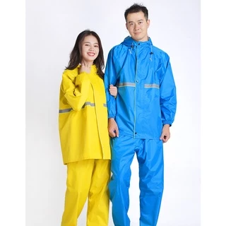 Bộ quần áo mưa cao cấp loại dày 2 lớp chống thấm tuyệt đối, màu sắc trẻ trung cá tính - AMBO01