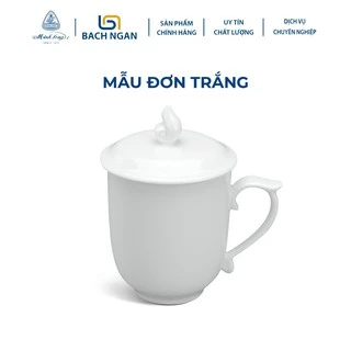 Ca Sứ Minh Long 0.30 L Mẫu Đơn Trắng có nắp đậy hàng đẹp, cao cấp, sang trọng