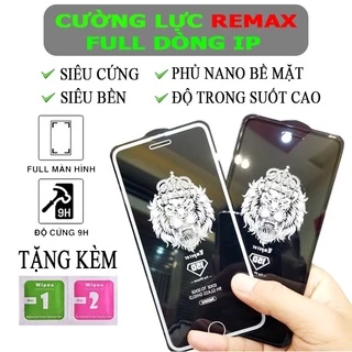 Kính cường lực iphone full màn REMAX phủ nano, chống xước 6/6plus/6s/6splus/7/7plus/8/8plus/x/xs/11/12/13... đủ dòng