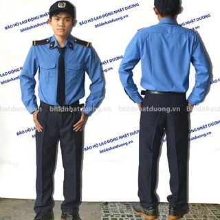 Bộ quần áo bảo vệ đồng phục bảo vệ dài tay không logo bảo vê không phụ kiện áo vải kate BV01