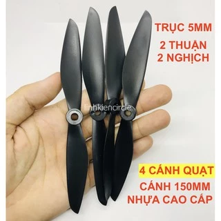 4 cánh quạt máy bay flycam 150mm trục 5mm chất lượng cao thuận nghịch - KG0001