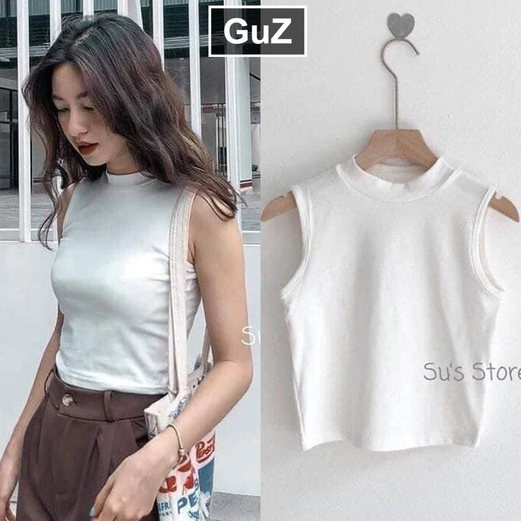 Áo croptop nữ ba lỗ dáng ôm kiểu chất bozip tàu siêu đẹp GuZ