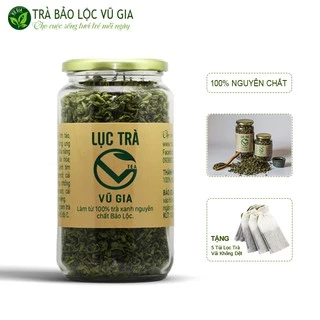 Lục Trà Nguyên Chất Bảo Lộc Vũ Gia (100gr/hũ) + Tặng 5 Túi Lọc Trà