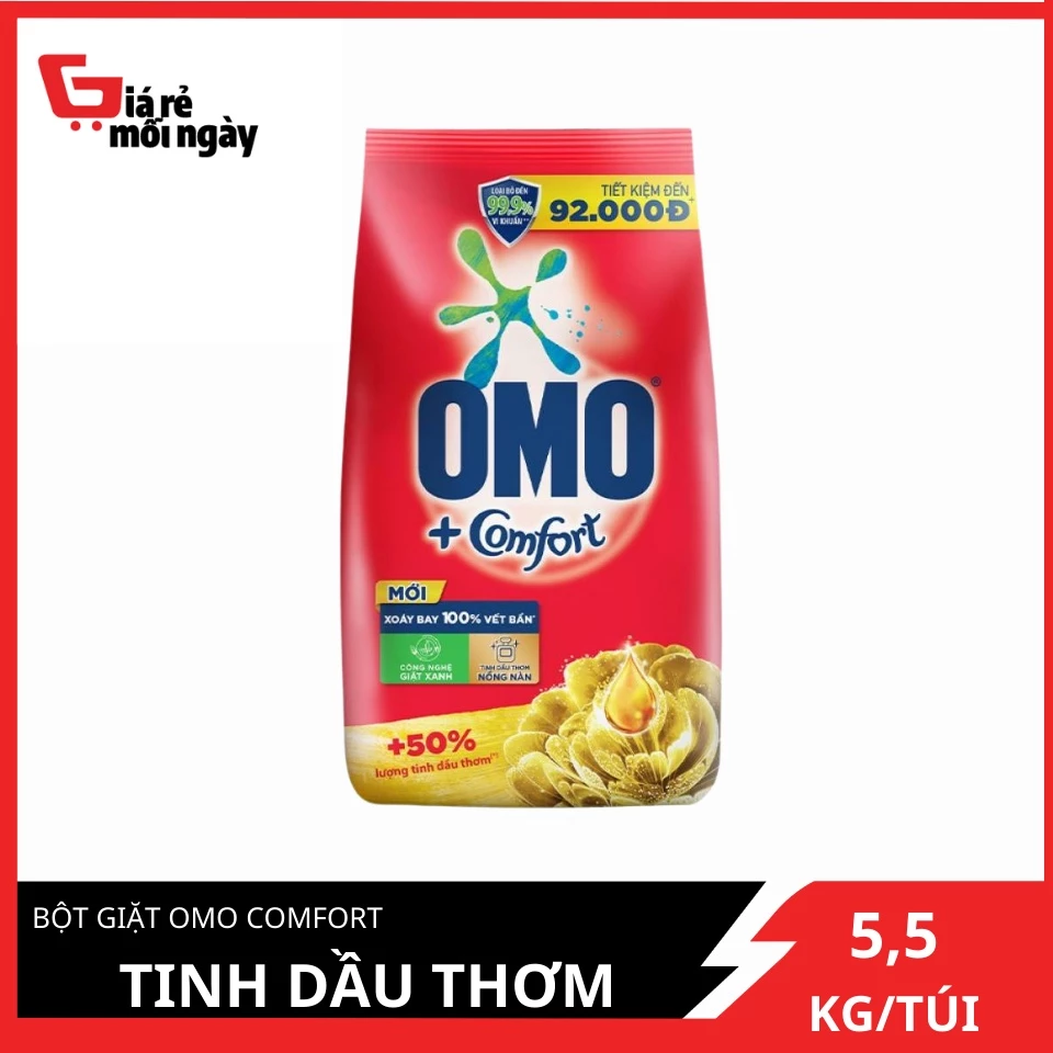 Bột Giặt OMO Comfort Tinh Dầu Thơm (5.5kg)