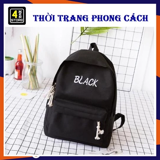 Balo Thời Trang Phong Cách Hàn Quốc Black - (Size 30x36cm - Ảnh Thật)