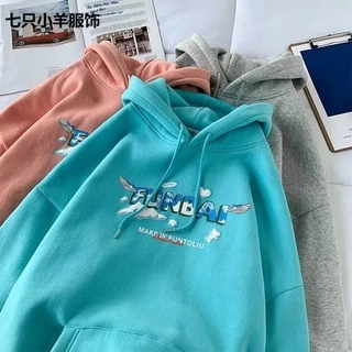 Áo Hoodie Nỉ Tay Dài Dáng Rộng In Hình Thời Trang Hàn Quốc Dành Cho Nam Nữ Size M-5XL