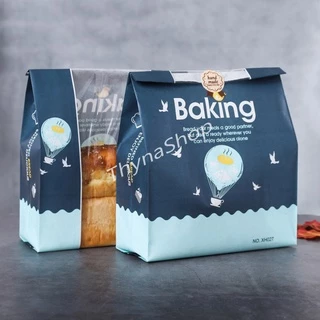 Set 50 túi đựng bánh mì Baking xanh dương dọc và ngang - Bếp bánh Thyna