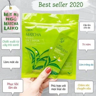 Bịch 15 miếng mặt nạ ngủ trà xanh matcha mud mask laikou