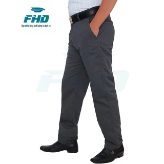 Quần dài kaki trung niên nam chất vải kaki dày dặn ống suông form chuẩn FHDQ001