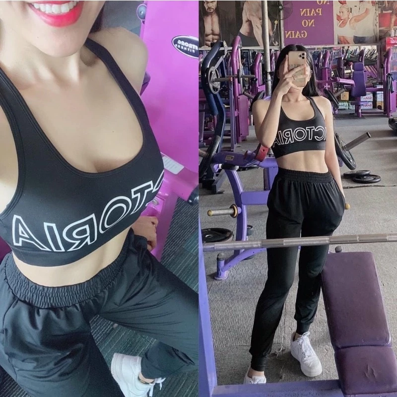 Set Jogger Tập Thể Thao Hot Trend sẵn lót mút ngực, quần dài form rộng có túi 2 bên siêu tiện lợi