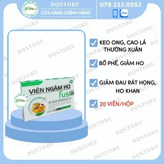 Viên ngậm ho Fusi - 20 viên - Hỗ trợ bổ phế, giảm ho long đờm, giảm biểu hiện sưng đau họng, rát họng, khản tiếng do ho