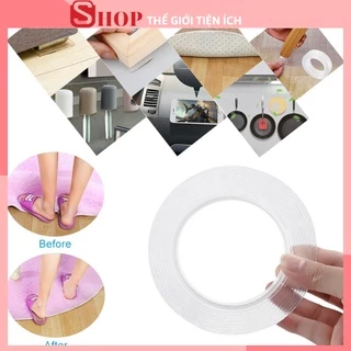 Băng dính 2 mặt siêu dính băng keo Nano trong suốt 3cm*3m dán tường dính mọi bề mặt tiện lợi 88127 THẾ GIỚI TIỆN ÍCH