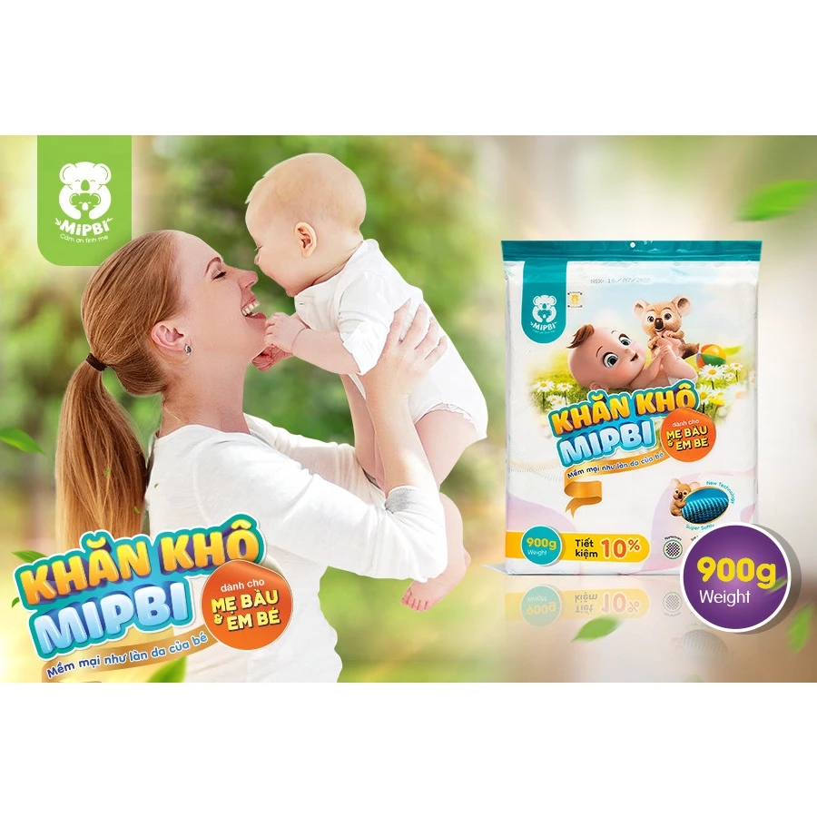 Khăn khô đa năng Mipbi/ Lucky moon gói 300g/600g