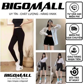 Quần legging dài legging lửng legging siêu hot BIGOMALL - Quần legging rainbow chất cotton ôm bó sát co giãn tốt