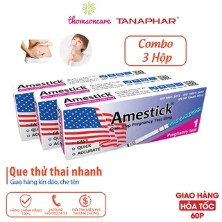 Que thử thai sớm Amestick - Test chính xác dễ sử dụng thử thai hai vạch nhanh hiệu quả tức thì - Combo 3 hộp