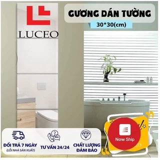 Miếng gương dán tường nhà tắm trang trí nhà cửa kích thước 30 x 30cm [new]