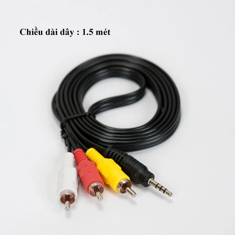 Dây loa chuyển đổi jack 3.5mm ra 3 đầu AV (bông sen) dài 1.5m-10m