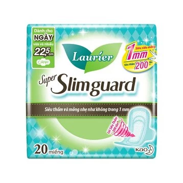 Băng Vệ Sinh Laurier Siêu Mỏng Bảo Vệ 1mm 22.5cm Super Slimguard 10 miếng/20 miếng