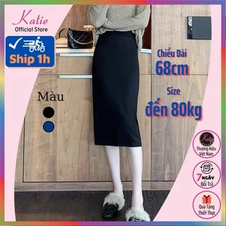 Chân Váy Công Sở Kiểu Váy Bút Chì Qua Gối KATIE Dài 68cm Co Giãn Thoải Mái Có Túi Ẩn Tiện Dụng Có Đến Big Size CV68cm