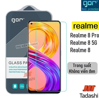 Kính cường lực Gor Realme 8 Pro, Realme 8, Realme 8 5G Trong Suốt Cao Cấp, 9H/ Vát 2.5D - Chính hãng Gor +(Tặng keo mép)
