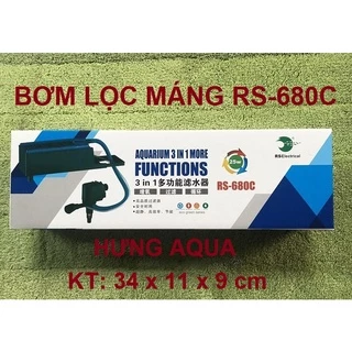 Máy lọc nước bể cá - bơm lọc nước, bơm lọc máng RS-680C 25W tích hợp sủi oxy tiết kiệm điện (bán chạy)