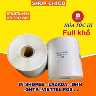 [SALE SỐC]Giấy in tem vận chuyển tem nhiệt kích thước 100x150 cuộn 50m 330 tem 1 cuộn chuyên dụng cho giao hàng