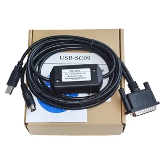 Cáp lập trình PLC Mitsubishi USB-SC09: 3 đầu dùng cho PLC A series và PLC FX