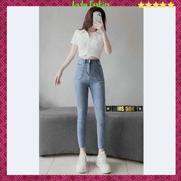 Quần Jean skinny lưng cao co giãn tốt ❤️FREESHIP❤️ Quần Bò Nữ mẫu mới đẹp mê ly thời trang Lady Fashion - MQ504