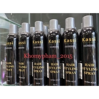 Keo xịt bóng Kassi 350ml _Keo xịt bóng tạo kiểu tóc Hair styling spray Kassi chính hãng date mới.