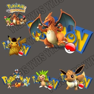 Miếng Dán Ủi Vinyl Họa Tiết Hoạt Hình Pokemon Cho Trang Trí Quần Áo