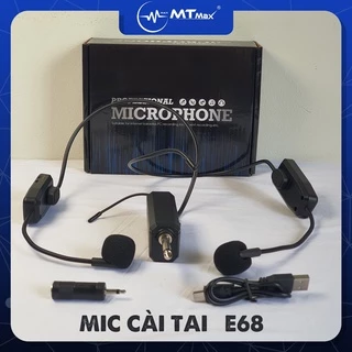 Bộ 2 micro không dây đeo tai E68 - Phù hợp mọi thiết bị, hỗ trợ thuyết trình, giảng dạy. Không bị đau tai dù sử dụng dài