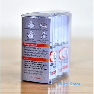 Bộ 6 chai dầu gió Siang Pure Ball tip Silver Thái Lan (Mỗi chai 7ml)