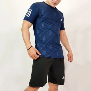 Bộ quần áo thể thao Nam Adidas Cộc tay chất liệu thun lạnh mềm mịn,co giãn 4 chiều, thấm hút mồ hôi