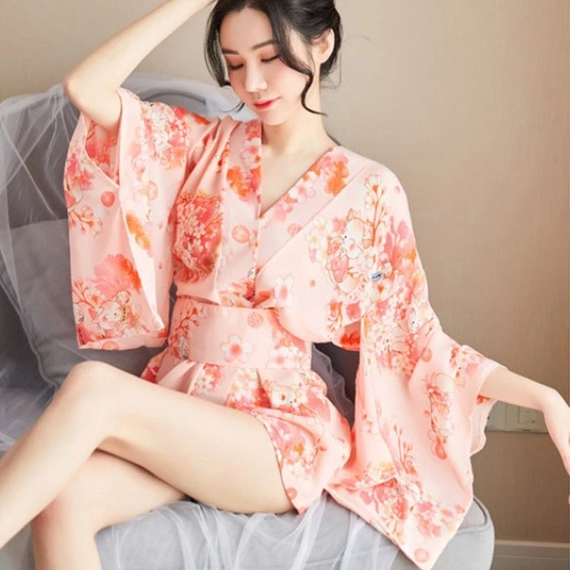 Tặng kèm chip - Áo choàng kimono hoa anh đào gợi cảm A57