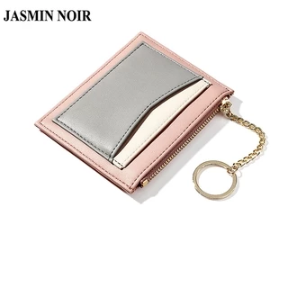 Jasmin noir ví nữ da pu thời trang dây kéo ví tiêu chuẩn ví ngắn tiền xu