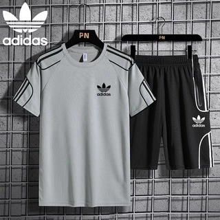 Adidas Bộ Đồ Thể Thao 2 Món Áo Thun Tay Ngắn Phối Quần Short Thời Trang Mùa Hè Cho Nam