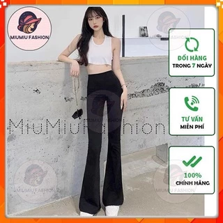 Quần ống loe cạp cao legging dáng dài, Quần legging nữ ôm ống loe dáng dài