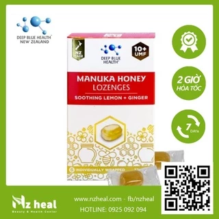 [Hỏa tốc] Kẹo ngậm mật ong Manuka UMF 10+ Deep Blue Health Manuka Honey Lozenges – với Chanh & Gừng (6 viên)