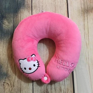 GỐI KÊ CỔ CHỮ U MÈO HELLO KITTY VẢI NHUNG MỀM MỊN, ÊM ÁI CHỐNG ĐAU MỎI VAI GÁY BẢO VỆ CỔ