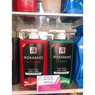 Sữa tắm Romano hương nước hoa 650g (Classic, Attitude)