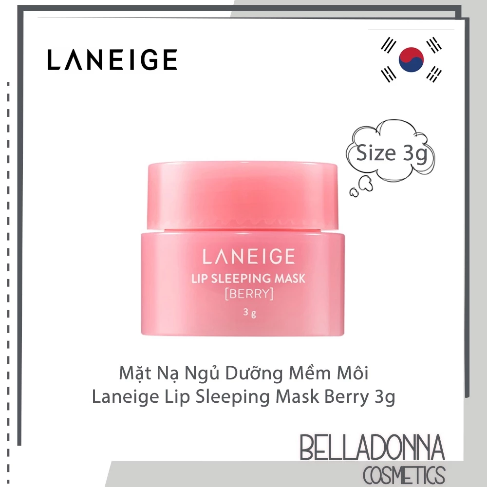 [Mini Size] Mặt Nạ Ngủ Dưỡng Môi Mềm Mại Laneige Lip Sleeping Mask Berry 3g