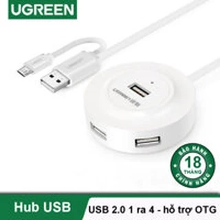 Hub Chia USB 1 ra 4 Ugreen 20271 CR106 hỗ trợ OTG Chính Hãng