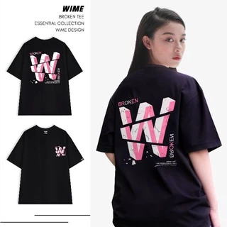 Áo thun cotton 4 chiều Broken đen Unisex nam nữ form rộng - WIME Localbrand