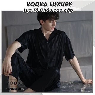 Đồ bộ nam pijama nam tay ngắn luạ Tô Châu mềm mại họa tiết sọc sang chảnh TS34 - VODKA LUXURY