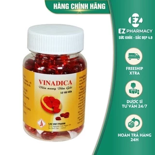 Viên nang dầu gấc Vinadica giúp mắt sáng, tăng cường thị lực, hộp 100 viên - Ez Pharmacy