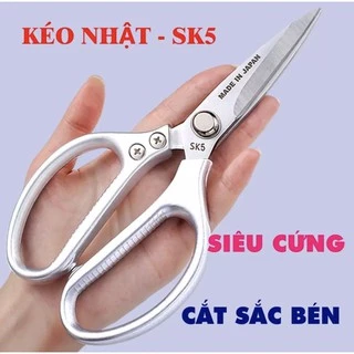 Kéo Cắt Đa Năng Hàng Nhật Cao Cấp Dùng Trong Nhà Bếp - Kéo INOX SK5 Cắt Siêu Bén Làm Bằng Hợp Kim Chống Gỉ Sét Tốt.