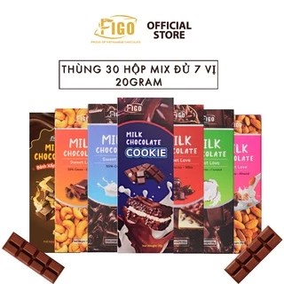 [SOCK - COMBO 30 HỘP MIX VỊ 20G- TẶNG 10 HỘP 20G ] Socola sữa mix đủ vị FIGO, đồ ăn vặt nội địa