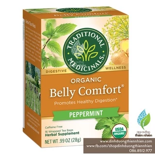 Trà Hữu Cơ Giúp Cho Hệ Tiêu Hoá Khoẻ Mạnh, Vị Bạc Hà Traditional Medicinals Organic Belly Comfort Peppermint Tea