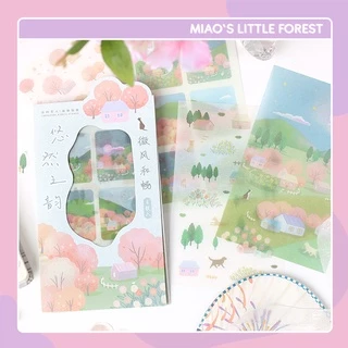 Sticker phong cảnh CARDLOVER sticker giấy washi chủ đề cảnh vật 4 mùa Nhật Bản MST412 miaoslittleforest